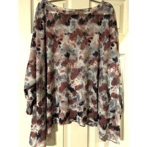 ✨ Grade & Gather Watercolor/Abstract Blouse – M/L ✨